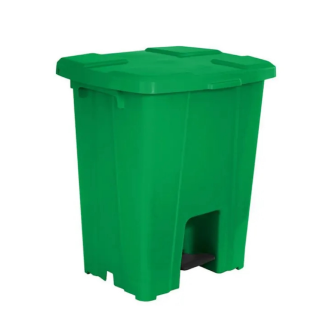 CESTO PLÁSTICO 30L QUADRADO C/ PEDAL E ARO INTERNO VERDE