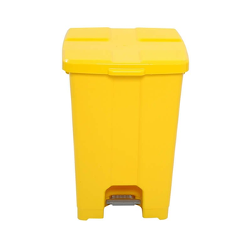 CESTO PLÁSTICO QUADRADO COM PEDAL 60 L. COR: AMARELO