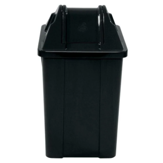 CESTO QUADRADO 100L C/ TAMPA VAI-VEM. COR: PRETO