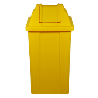 CESTO 25L QUADRADO C/ TAMPA BASCULANTE AMARELO