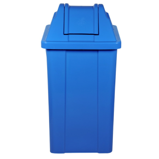 CESTO 25L QUADRADO C/ TAMPA BASCULANTE AZUL