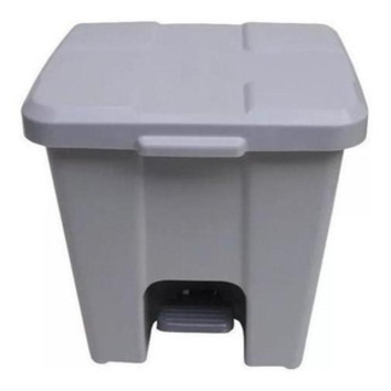 CESTO PLÁSTICO QUADRADO COM PEDAL 60 L. COR: BRANCO