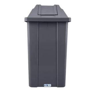 CESTO 25L QUADRADO C/ TAMPA BASCULANTE CINZA CLARO
