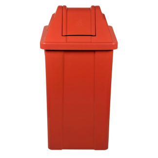 CESTO 25L QUADRADO C/ TAMPA BASCULANTE VERMELHO