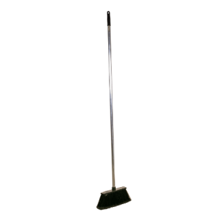VASSOURA REFORÇADA PRETO E CABO ALUMÍNIO FOSCO 140CM PUNHO PRETO - KUNBER