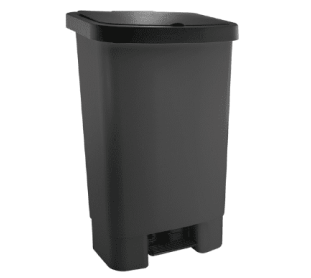 LIXEIRA 50L C/ PEDAL E AMORTECIMENTO PRETO KUNBER