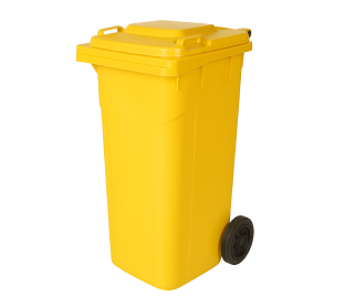 CONTEINER 120L C/ RODAS AMARELO PLESTIN