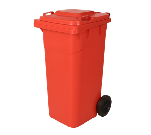 CONTEINER 120L C/ RODAS VERMELHO PLESTIN