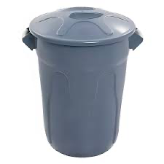 CESTO PLÁSTICO 20L COM TAMPA. COR CINZA CLARO