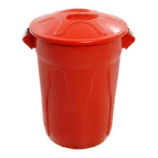 CESTO PLÁSTICO 20L COM TAMPA. COR VERMELHO