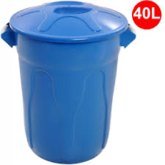CESTO PLASTICO 40L COM TAMPA AZUL