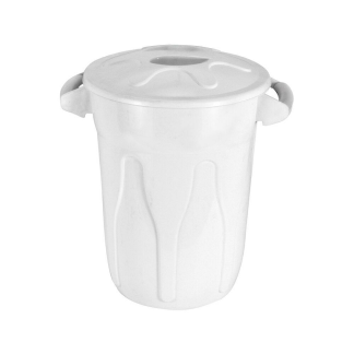 CESTO PLÁSTICO 40L COM TAMPA. COR: BRANCO
