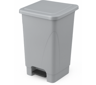 LIXEIRA COM PEDAL 50 LTS CINZA PLESTIN