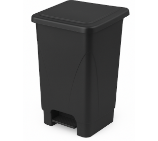 LIXEIRA COM PEDAL 50 LTS PRETA PLESTIN