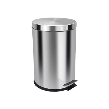 CESTO EM AÇO INOX COM PEDAL. CAPACIDADE: 30L