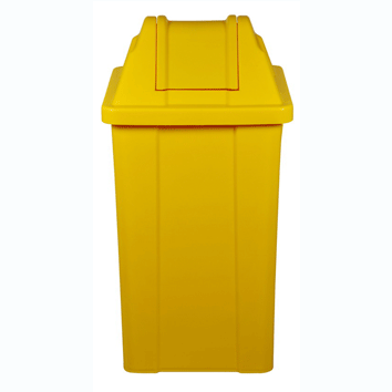 CESTO 25L QUADRADO C/ TAMPA BASCULANTE NAS CORES AMARELO, BRANCO, LARANJA E VERMELHO