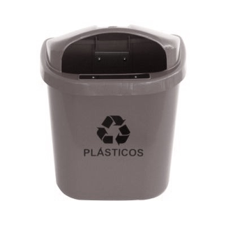CESTO INDIVIDUAL  40 LITROS COM HASTE DE PLASTICO - CINZA
