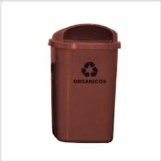 CESTO INDIVIDUAL PARA COLETA SELETIVA DE 50 LITROS COR MARROM