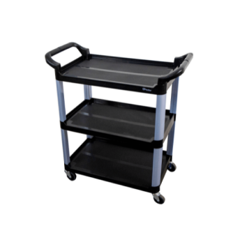 CARRO SERVIÇO 3 PRATELEIRAS PRETO