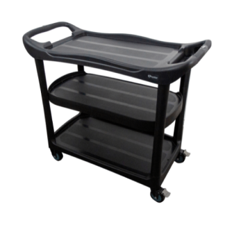 CARRO SERVIÇO 3 PRATELEIRAS PRETO ALTA CAPACIDADE