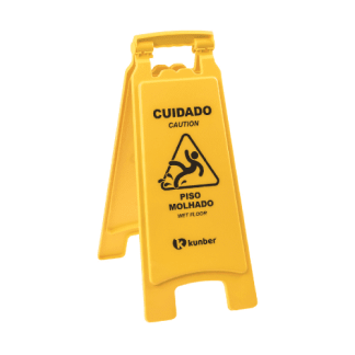 PLACA AMARELA DE SINALIZACÃO DA KUNBER PISO MOLHADO REF: 14101
