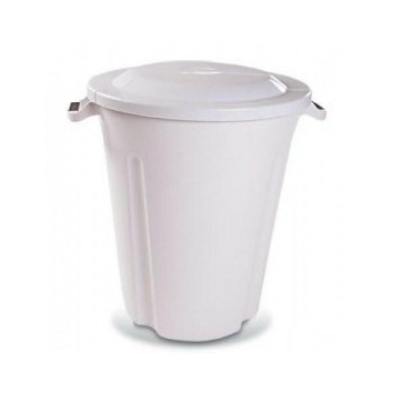 CESTO PLÁSTICO COM TAMPA 097 LITROS BRANCA PLASVALE
