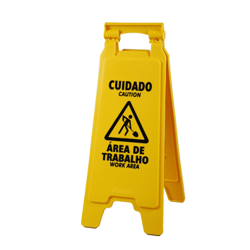 PLACA DE SINALIZAÇÃO CUIDADO AREA DE TRABALHO