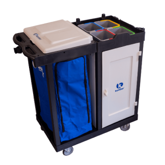 CARRO MULTIUSO LINHA UTILITY COM FECHAMENTO E PORTA BALDES  - BOLSA AZUL