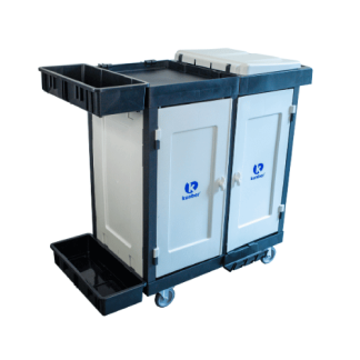 CARRO LINHA UTILITY COM DUPLO FECHAMENTO E BANDEJA SUPERIOR E INFERIOR PARA BALDE MICROFIBRA - KUNBER