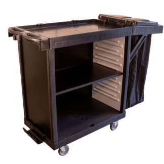 CARRO CAMAREIRO UTILITY C/ PRATELEIRA E COLETOR BOLSA S/ PORTA KUNBER