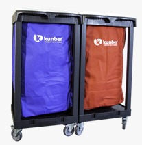 CARRO COLETOR DE RESÚDUOS DUPLO LINHA UTILITY  - DUAS BOLSAS COM TAMPA