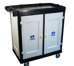 CARRO SERVIÇO LINHA UTILITY COM 01 PRATELEIRA  LATERAL/FUNDO-COM PORTAS E CHAVE