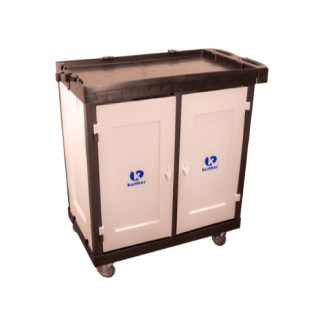 CARRO SERVIÇO LINHA UTILITY PRATELEIRA E GAVETEIRO COM PRATELEIRA LATERAL/FUNDO - COM PORTAS E TRAVA - KUNBER