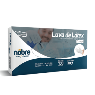 LUVA DE LATEX P/ PROCEDIMENTO MEDIO CAIXA C/ 100UN - NOBRE