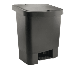 LIXEIRA COM PEDAL E ARMOTECIMENTO 025 LITROS PRETA KUNBER