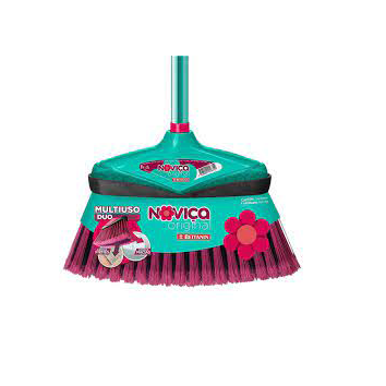 VASSOURA NOVIÇA CERDAS ROSA C/ CABO 110CM BETTANIN