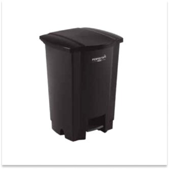 LIXEIRA COM PEDAL 017 LITROS PRETA PERFECT