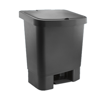 LIXEIRA COM PEDAL 025 LITROS PRETA KUNBER