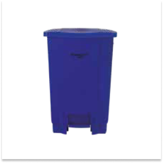 LIXEIRA COM PEDAL 050 LITROS AZUL PERFECT