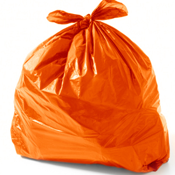 SACO PARA LIXO 20L LARANJA 100UN 40X50 - LEVE - EQUIV 0,04 JD