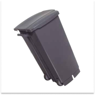 LIXEIRA COM PEDAL E RODAS 100 LITROS CINZA PERFECT