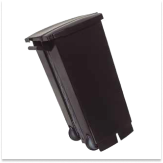 LIXEIRA COM PEDAL E RODAS 100 LITROS PRETA PERFECT