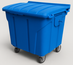 CONTEINER COM RODAS 1000 LITROS AZUL PLESTIN