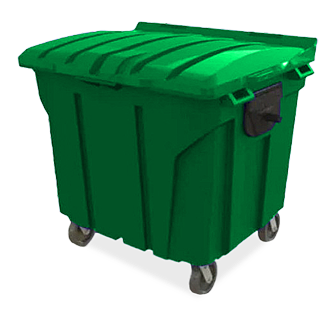 CONTEINER COM RODAS 0700 LITROS VERDE PLESTIN