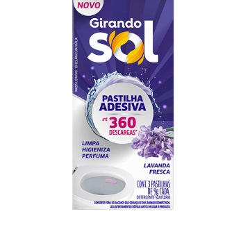 PASTILHA ADESIVA P/ VASO SANITÁRIO LAVANDA GIRANDO SOL