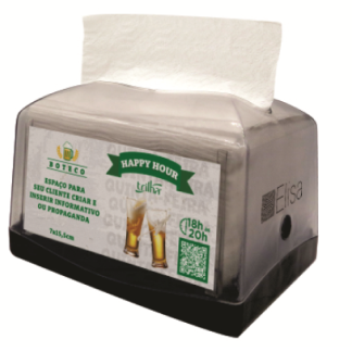 DISPENSER DE GUARDANAPO DE MESA GRANDE  PRETO ELISA