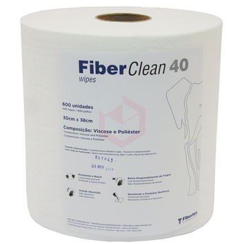 PANO DESCARTAVEL - ROLO -  600 UNIDADES - PARA LIMPEZA PESADA -30X34CM  - BRANCO  - FIBER CLEAN