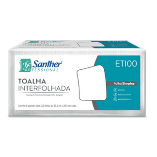 PAPEL TOALHA INTERFOLHA FOLHA SIMPLES 3 DOBRAS 2400 FOLHAS ECO ETI00