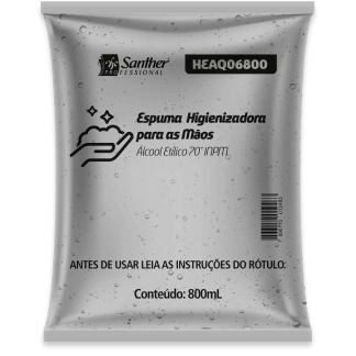 ALCOOL ANTISSEPTICO ESPUMA 800ML QUARTZ SANTHER - HEAQ06800