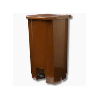 LIXEIRA COM PEDAL 100 LITROS MARROM PLESTIN